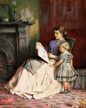 Mother reading to her child